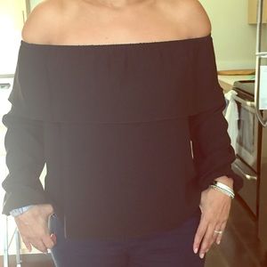Wilfred Black Off-the-shoulder Long-Sleeved Top